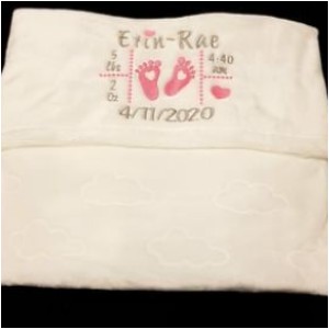 Eiremade Gifts & Stationary Embroidered Baby Blanket